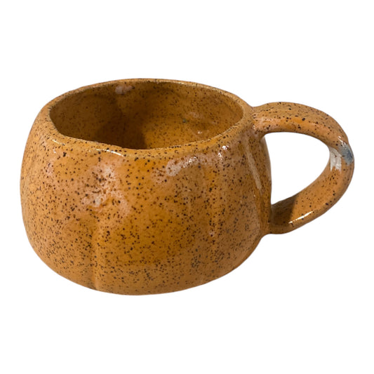 Wheel thrown pumpkin mug